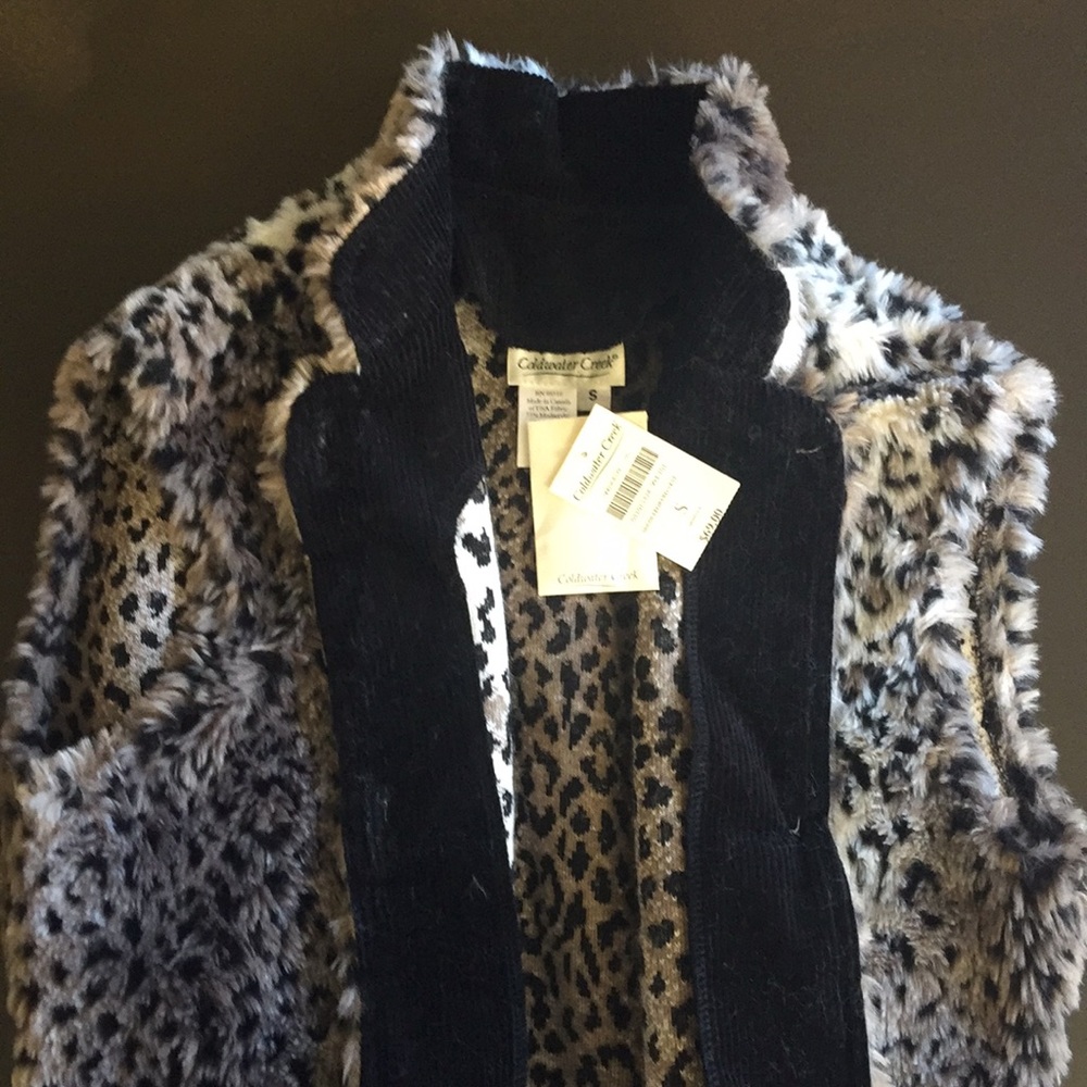 Coldwater Creek Leopard Vest - Faux - S ⭐️ NWT - Picture 6 of 7
